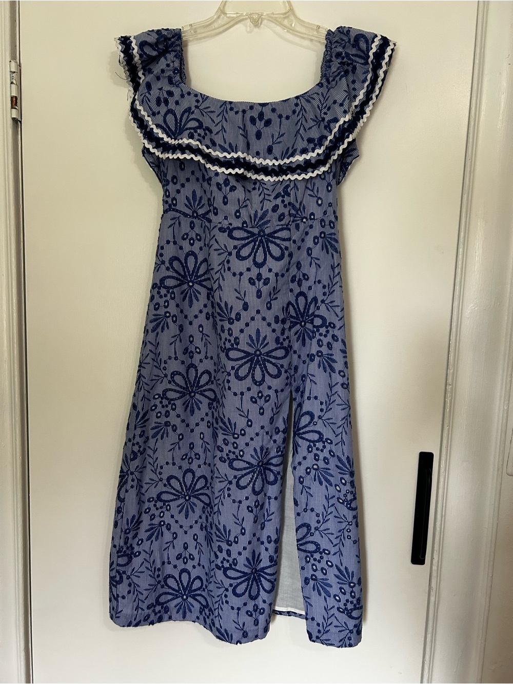 Red Carter Blue Embroidered Stripe Sundress